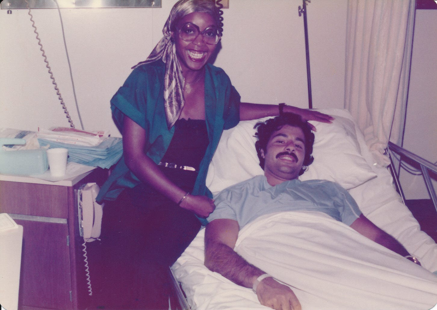Arlinda caring for a friend in hospital