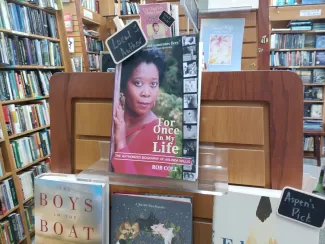 For Once in My Life book, displayed at Big Island BookBuyers
